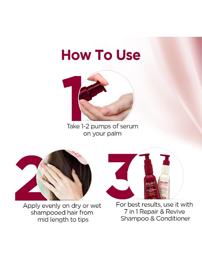 BBLUNT 7 in 1 Repair & Revive Oil Hair Serum for Upto 100% Damage Repair - 70 ml | Addresses 7 Signs of Hair Damage | Enriched with Ceramides & Argan Oil | For Men & Women - Image 3